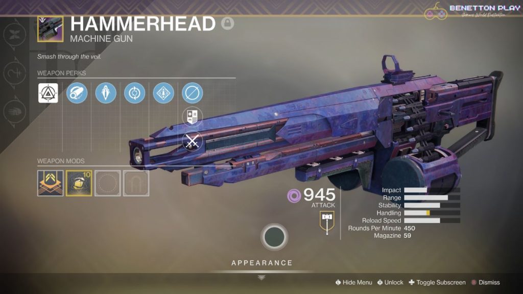 Hammerhead Machine Gun Destiny 2