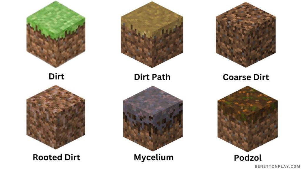 Types Of Dirt Block 